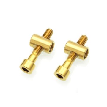 Titanium Alloy Bicycle Seat Post Locking Screws M6x30 Gold - 1