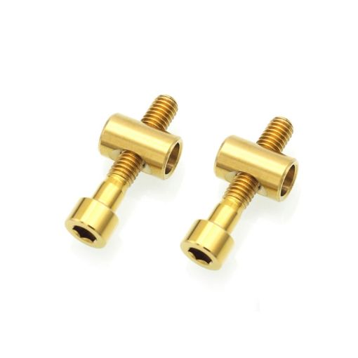 Titanium Alloy Bicycle Seat Post Locking Screws M6x30 Gold - 1