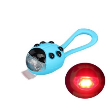 Ladybug LED Bicycle Headlight - Blue Shell, Red Light, Silicone - 1
