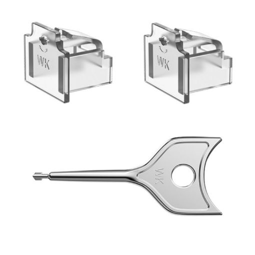 Transparent RJ45 Network Port Safety Plug Lock - 2 Plugs + 1 Key Cover - 1