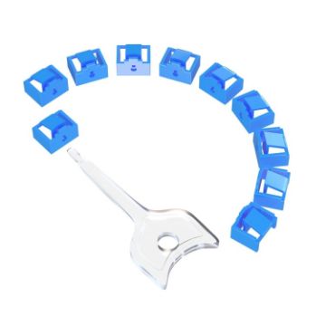 RJ45 Port Anti-theft Lock Dust Plug Set - Blue (10 Plugs + 1 Key) - 1