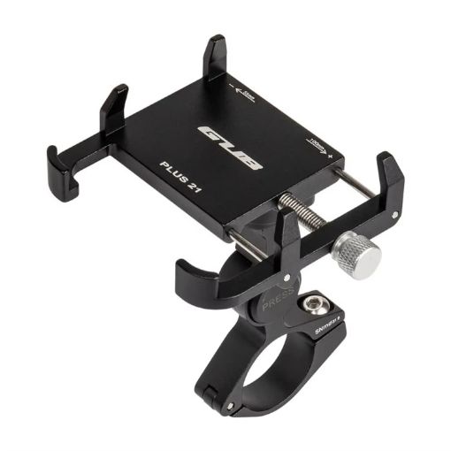 GUB PLUS21 Bike & Motorcycle Phone Holder 360 Rotating Mount Black - 1