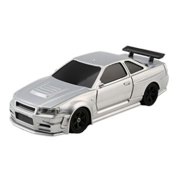 1:43 Scale Silver GTR Mini 4WD RC Drifting Car - Remote Control - 1