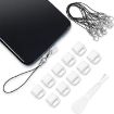 USB-C Charging Port Dust Plug & Lanyard Cleaning Brush Set - White - 1