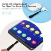 USB-C Charging Port Dust Plug & Lanyard Cleaning Brush Set - Black - 6