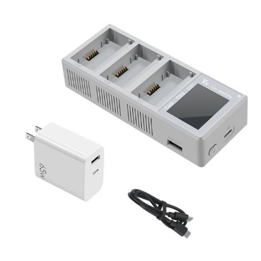 DJI Mini 4/3 Pro YX Color Screen 3-Way Charger Battery Manager 65W - 1