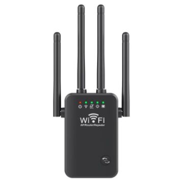 Urant U9 300Mbps 2.4G WiFi Repeater Signal Amplifier WPS US Plug Black - 1