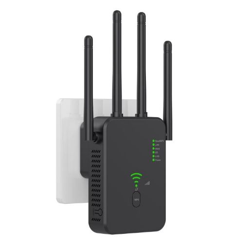 Urant U10 1200Mbps WiFi Repeater 2.4G/5.8G, 4 Antennas, EU Plug, Black - 1