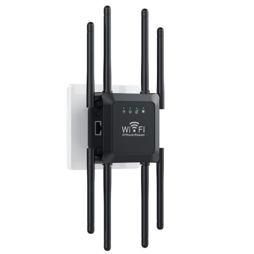 U18 1200Mbps WiFi Repeater 2.4G & 5G Signal Amplifier 8 Antenna EU Plug - 1