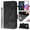 Vivo S30 Pro Mini Black Leather Phone Case - Embossed Rose RFID Anti-theft - 1