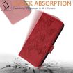 Vivo S30 Red Embossed Rose RFID Anti-theft Leather Phone Case - 6