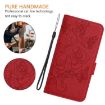 Vivo S30 Red Embossed Rose RFID Anti-theft Leather Phone Case - 7