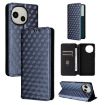 Sharp Aquos R10/R9 Blue Flip Leather Phone Case with Cubic Grid Texture - 1