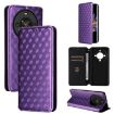 Fossibot S3 Pro Purple Flip Leather Phone Case with Cubic Grid Texture - 1
