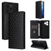 Ulefone Note 20 Pro Black Flip Leather Phone Case with Cubic Grid Texture - 1