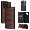 Ulefone Note 20 Pro Brown Flip Leather Phone Case with Cubic Grid Texture - 1