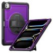 iPad Pro 13 2024 Purple Honeycomb Hand Grip Turntable Stand Case - 1