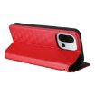 OnePlus 13T Red Flip Leather Phone Case with Cubic Grid Texture - 5