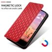 OnePlus 13T Red Flip Leather Phone Case with Cubic Grid Texture - 6