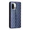 OnePlus 13T Blue Flip Leather Phone Case with Cubic Grid Texture - 3