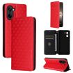OnePlus Ace 5 Racing Flip Leather Phone Case - Red Cubic Grid Texture - 1