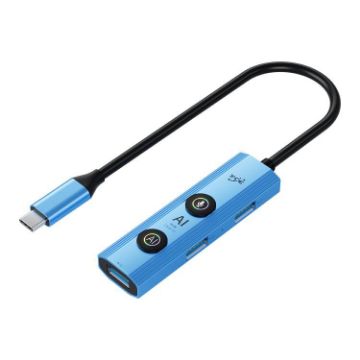 YCE V295 5-in-1 USB-C/Type-C HUB Adapter AI Docking Station - Blue - 1