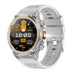 AK81 BT Call Smart Watch, Blood Pressure/Heart Rate Monitor, Silver Silicone - 1