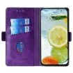 Redmi A5 4G Leather Phone Case, Contrast Color, Purple/Rose Red - 3