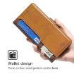 Redmi Note 14S 4G Leather Phone Case, Dark Brown & Gold Contrast - 5