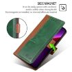 Redmi Note 14S 4G Leather Phone Case - Light Brown & Green Contrast - 6