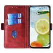 Red + Black Leather Phone Case for Redmi Note 14S 4G with Side Buckle - 3