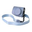 Canon G7 X Mark III Retro Blue Leather Camera Case Bag with Strap - 1