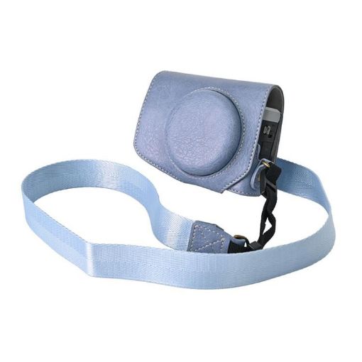 Canon G7 X Mark III Retro Blue Leather Camera Case Bag with Strap - 1