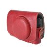 Canon PowerShot SX740 HS Red Leather Camera Case Bag with Strap - 3