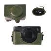 Canon PowerShot SX740 HS Green Leather Camera Case Bag with Strap - 2