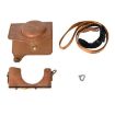 Canon PowerShot SX740 HS Leather Camera Case Bag with Strap - Brown - 2