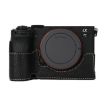 Sony Alpha 7C II Litchi Texture PU Leather Camera Half Case - Black - 1