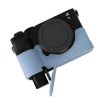 Sony Alpha 7C II Litchi Texture Blue PU Leather Camera Half Case - 6