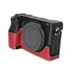 Sony ILCE-6400/A6300/A6200 Wine Red PU Leather Camera Half Case - 2