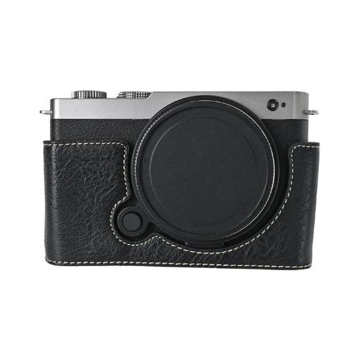Panasonic LUMIX S9 Litchi Texture PU Leather Camera Half Case Black - 1