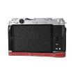 FUJIFILM X-M5 Litchi Texture PU Leather Camera Half Case - Wine Red - 3