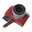 FUJIFILM X-M5 Litchi Texture PU Leather Camera Half Case - Wine Red - 5
