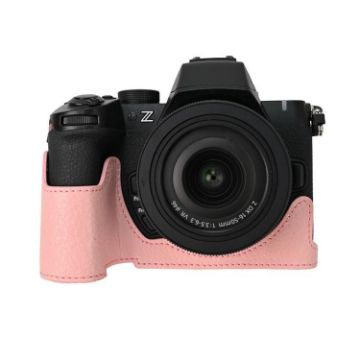 Nikon Z50II Pink Litchi Texture PU Leather Camera Half Case Base - 1