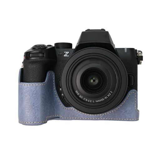 Nikon Z50II Blue Litchi Texture PU Leather Camera Half Case Base - 1