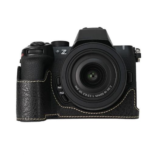 Nikon Z50II Litchi Texture PU Leather Camera Half Case Base Black - 1