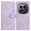 OPPO A5 5G Purple Triangles Embossed Leather Phone Case Global - 1