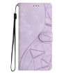 OPPO A5 5G Purple Triangles Embossed Leather Phone Case Global - 2