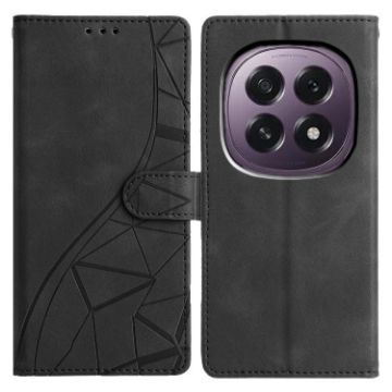 OPPO A5 5G Black Triangles Embossed Leather Phone Case - Global Version - 1