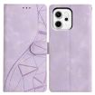 OPPO Reno14 Pro 5G Purple Leather Case - Triangles Embossed Design - 1