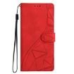 OPPO Reno14 Pro 5G Red Leather Case - Global Triangles Embossed Cover - 2